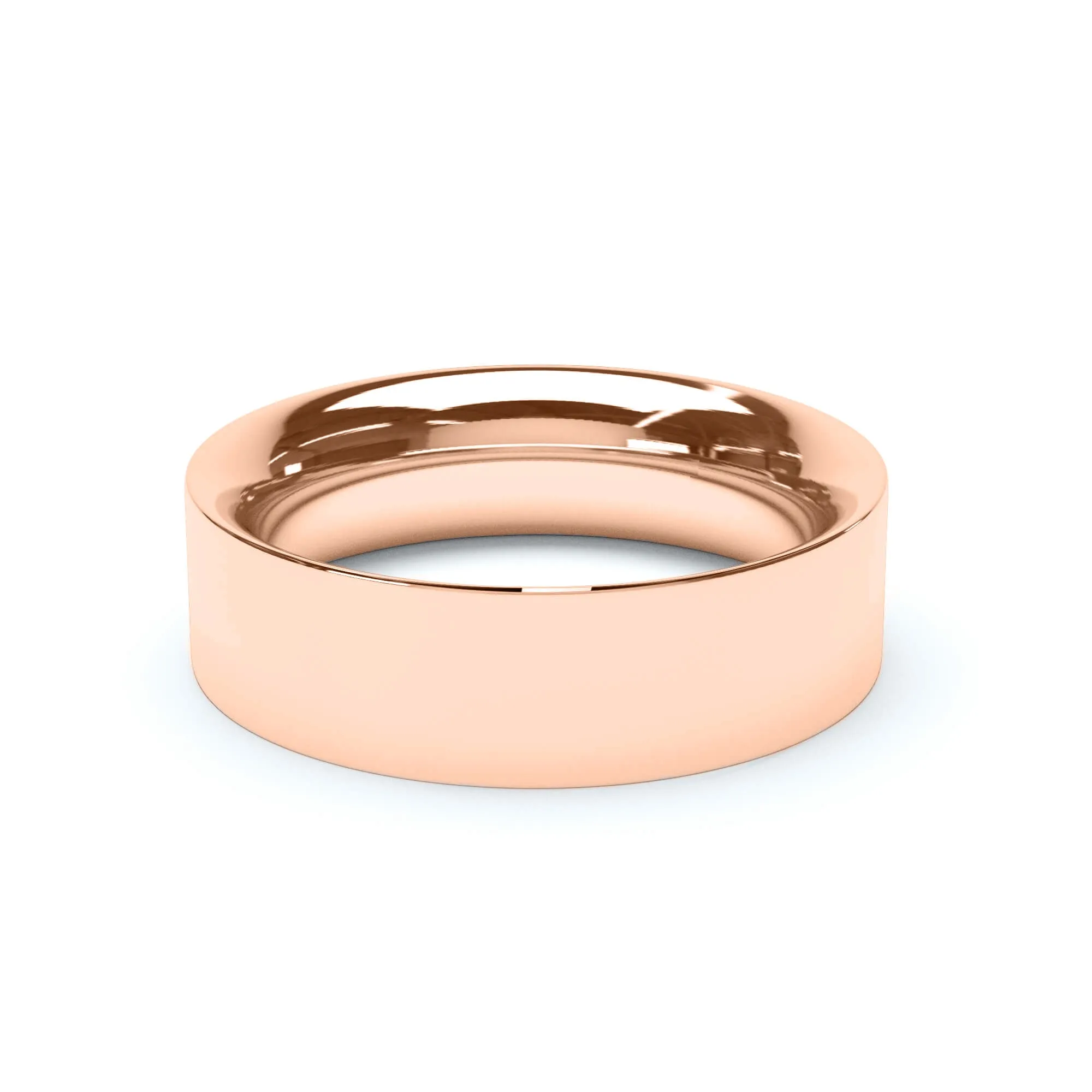 - Flat Court Profile Wedding Ring 18k Rose Gold