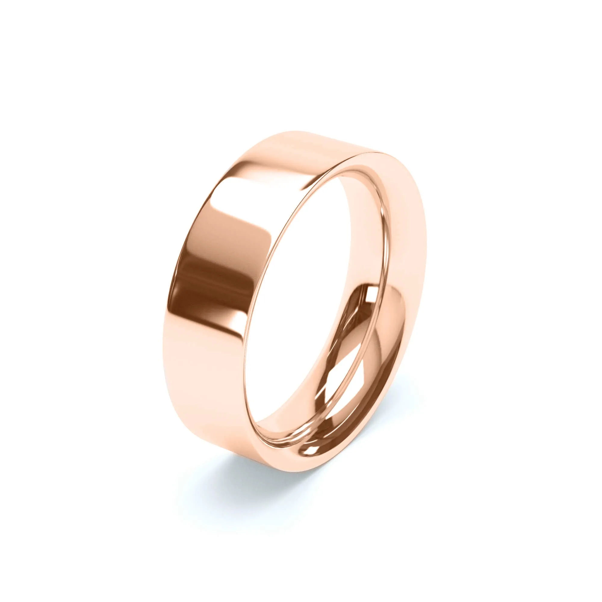 - Flat Court Profile Wedding Ring 18k Rose Gold