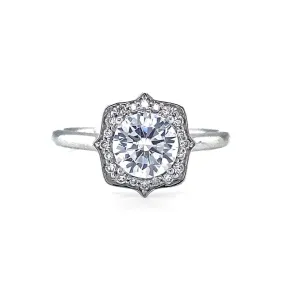 0.12ctw Halo Style Diamond Engagement Ring