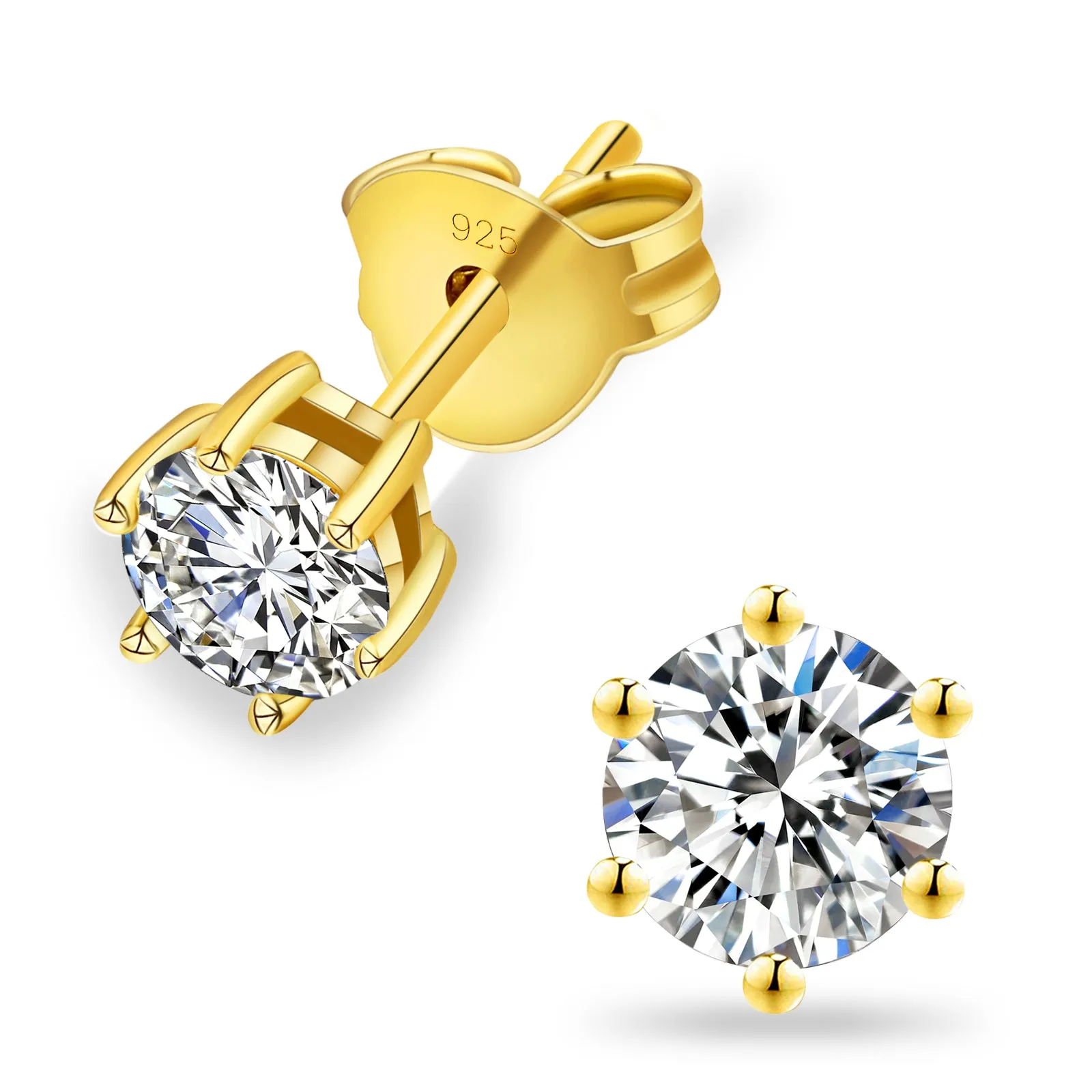 0.3/0.5/0.6/0.8/1.0/1.5 Carats *2 Round Excellent VVS1 Moissanite Earrings 0204