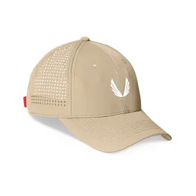 0818. Performance Sport Cap -  Khaki/White "Wings"