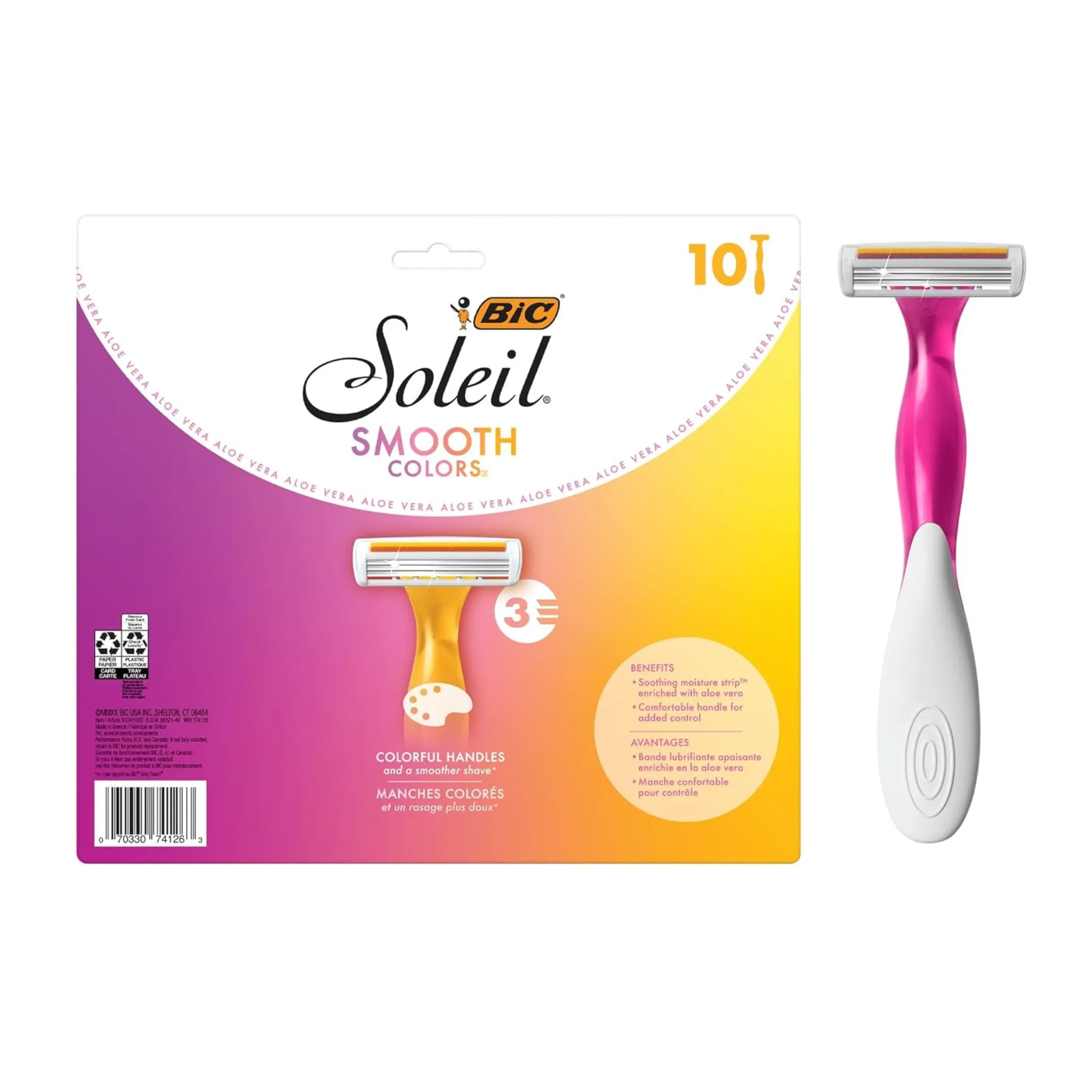 10-Count BIC Soleil Smooth Colors Women's Disposable Razors