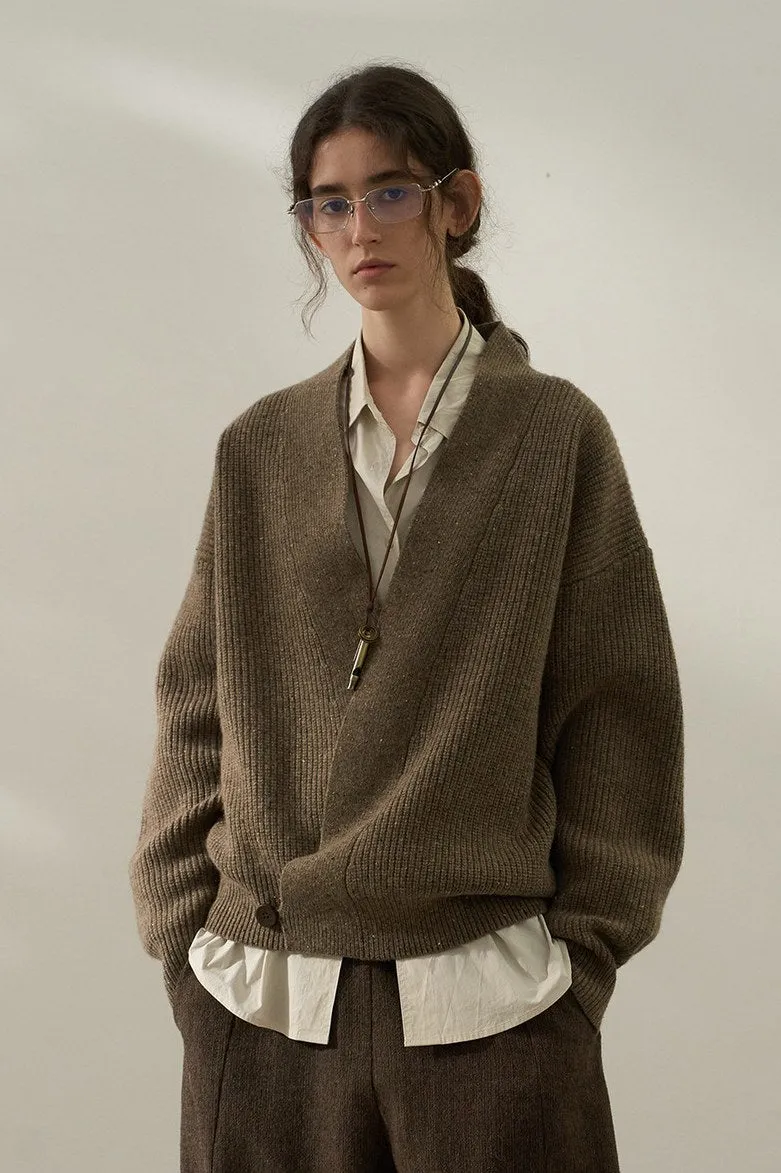 100% sheep wool mid-weight cozy cardigan | 3 color