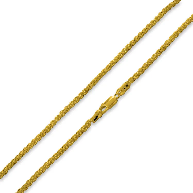 14K Gold Plated Sterling Silver Spiga Chain 3.4mm