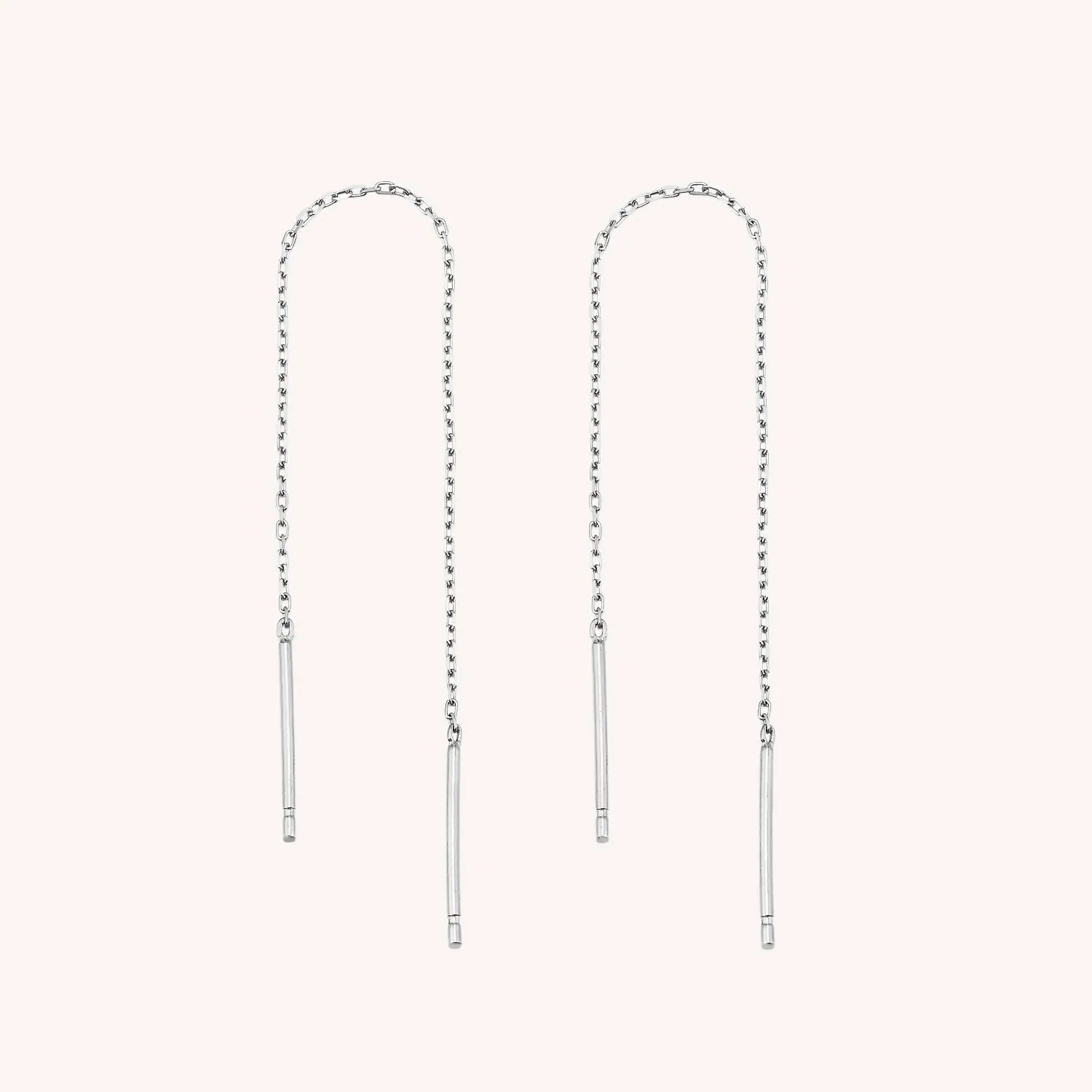 14K Solid White Gold Minimal Ear Threader