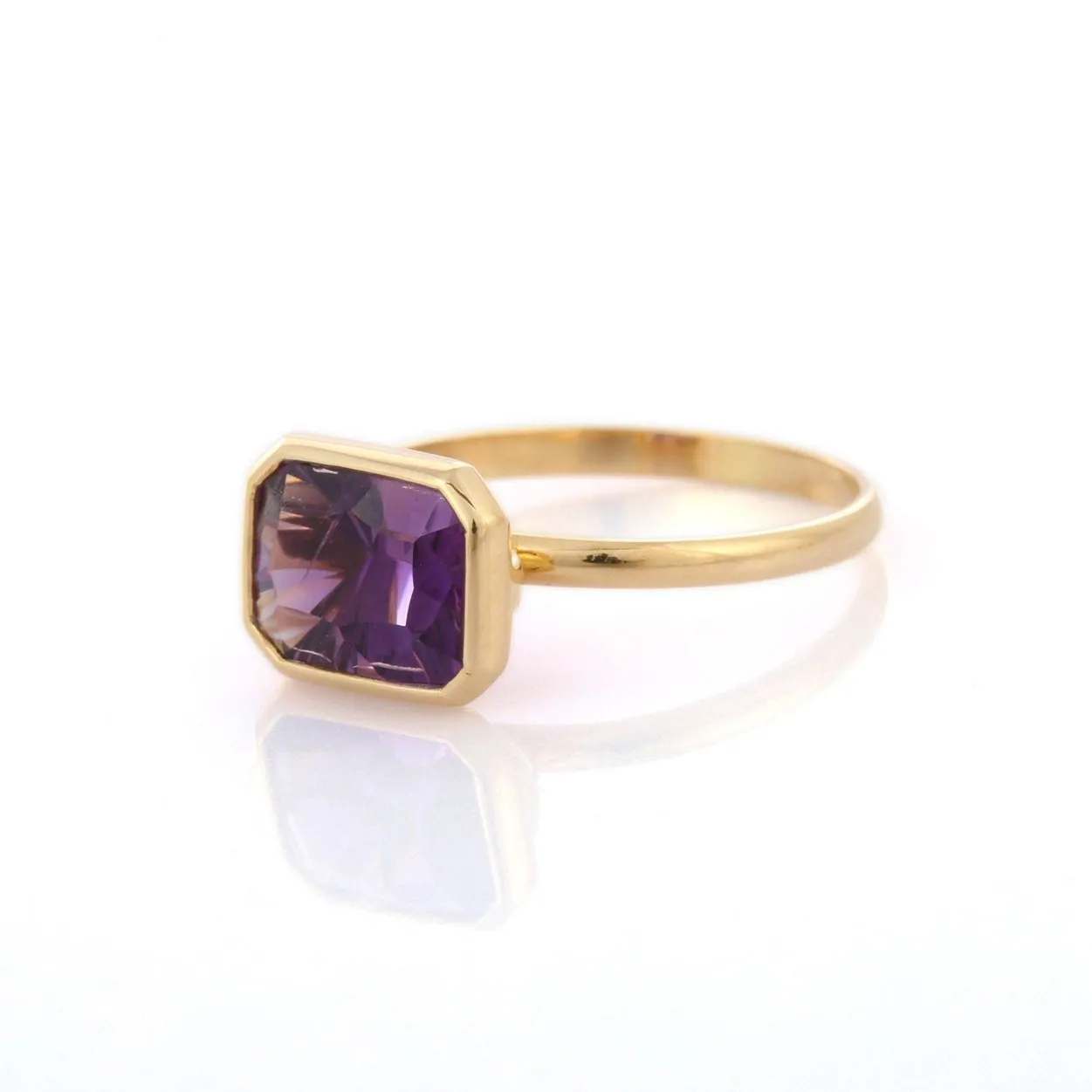 18K Gold Amethyst Ring