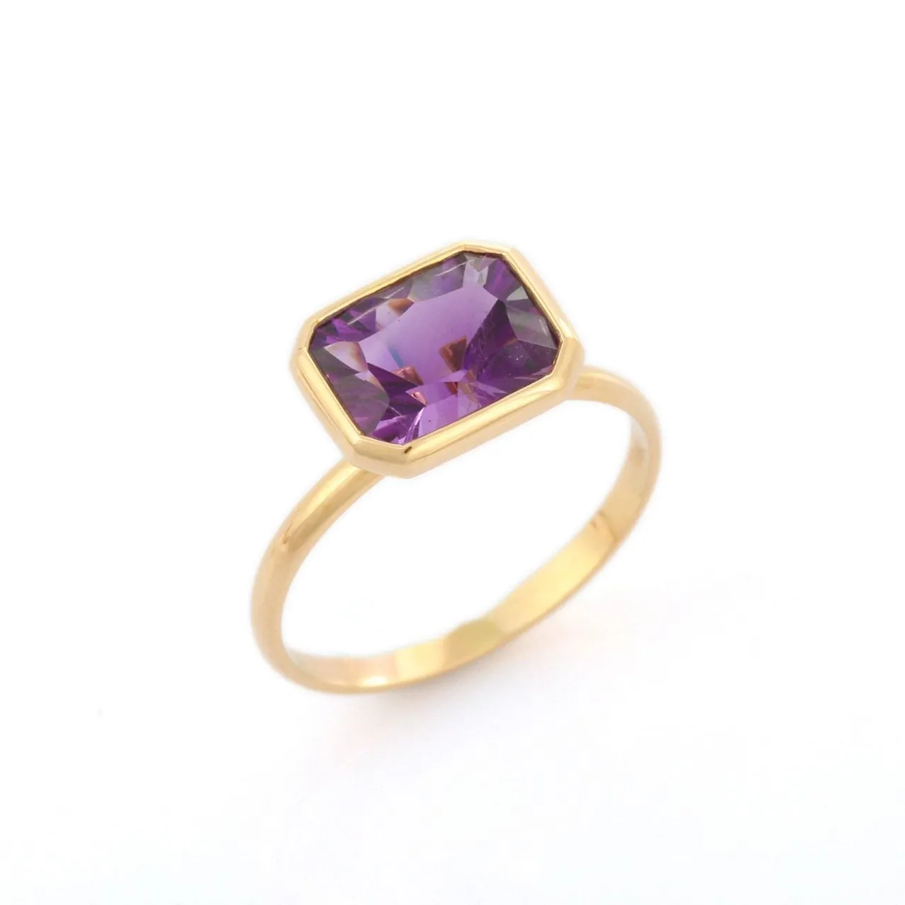 18K Gold Amethyst Ring