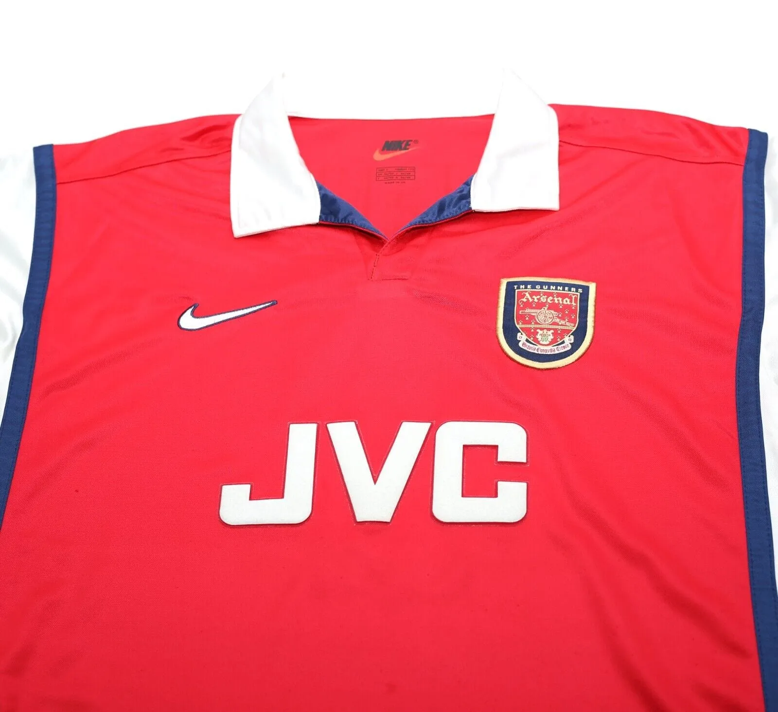 1998/99 ANELKA #9 Arsenal Vintage Nike UCL Home Football Shirt Jersey (L)