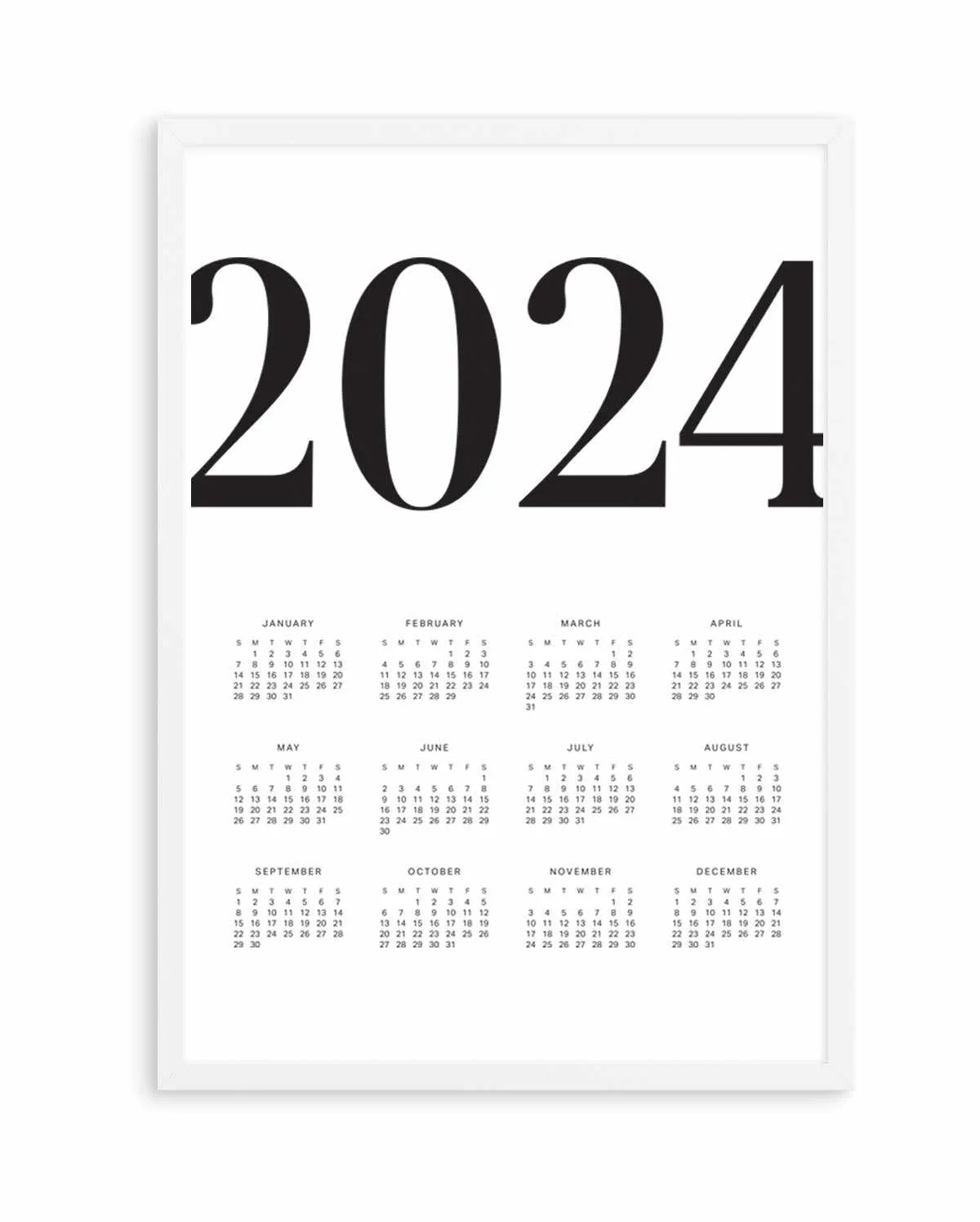 2024 Vogue Calendar B&W | Art Print