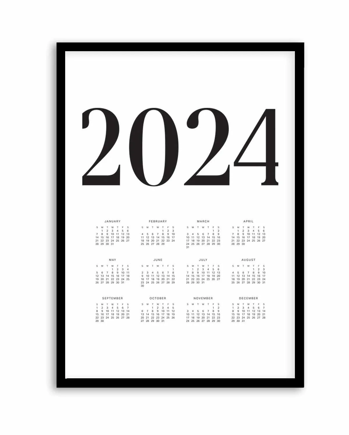 2024 Vogue Calendar B&W | Art Print