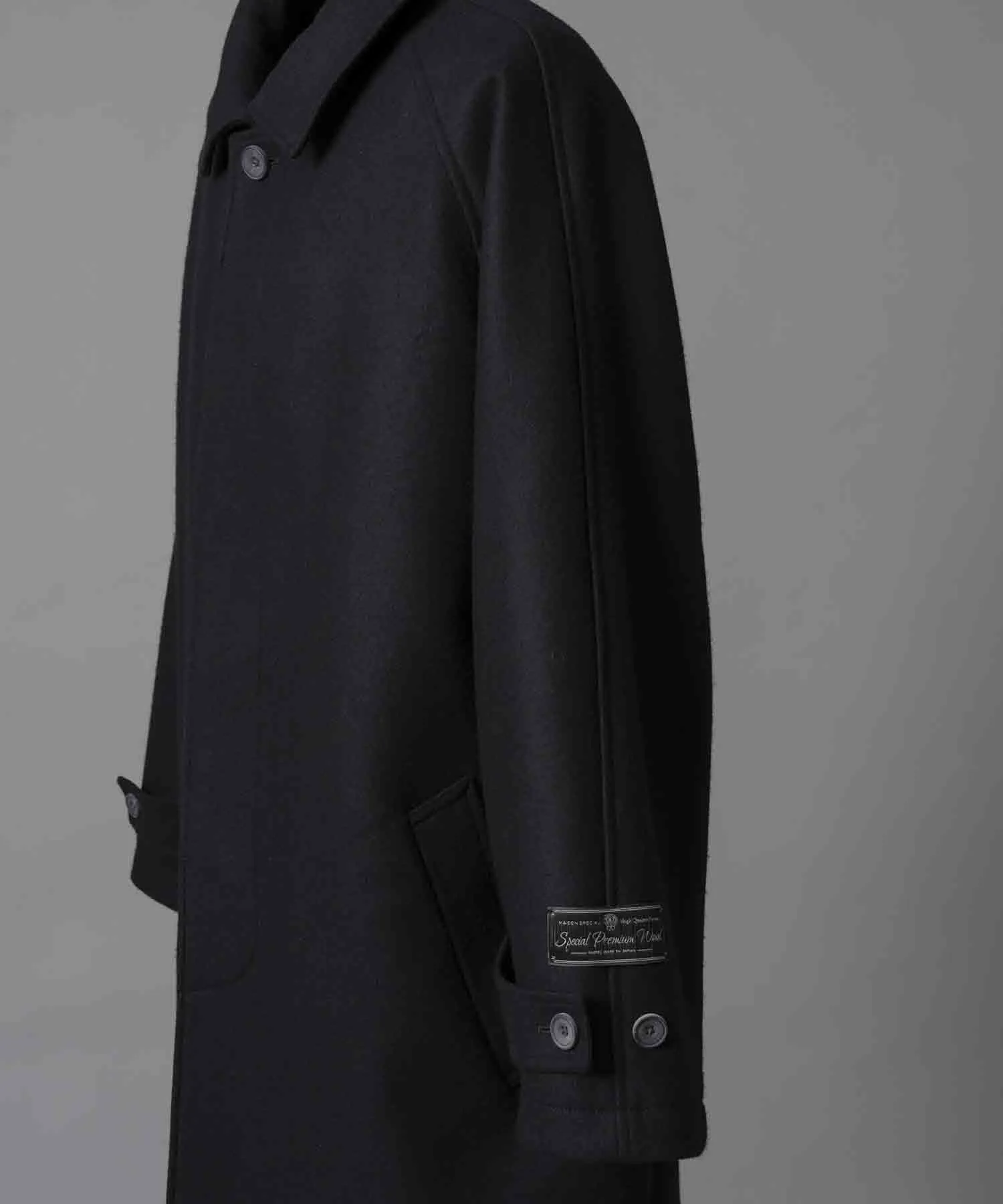 【24AW PRE-ORDER】Super140s Prime-Over Melton Balmachan Coat