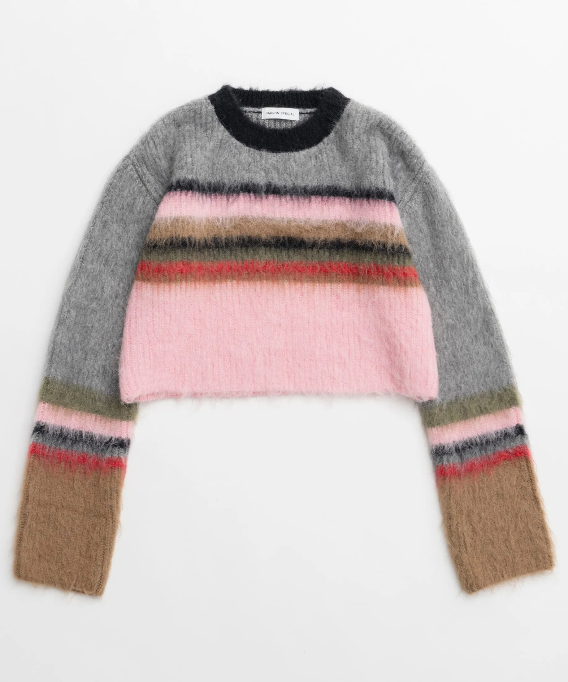 【24WINTER PRE-ORDER】Multi Border Short Length Knit Tops