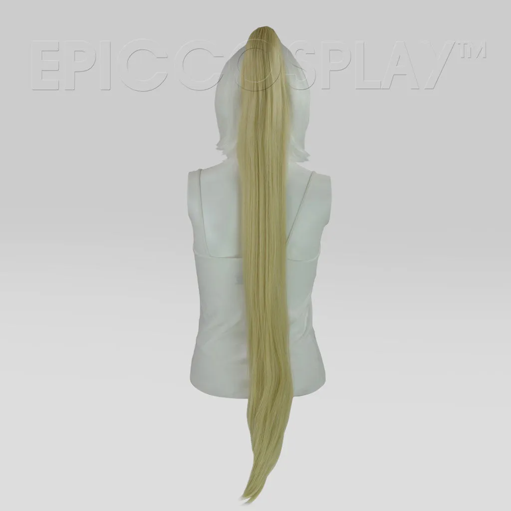 35" Natural Blonde Straight Ponytail Clipon