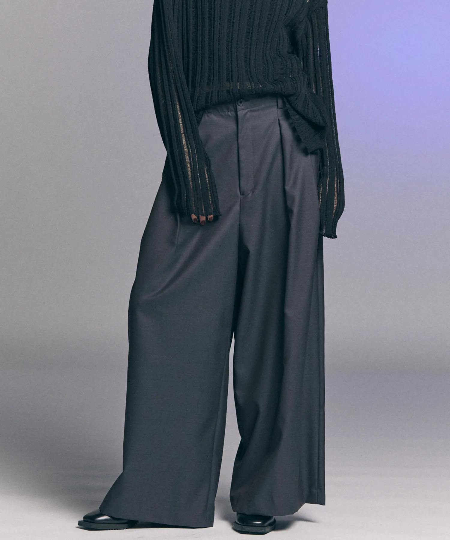 4 Colors Chambray Washable Wool Baggy Wide Pants