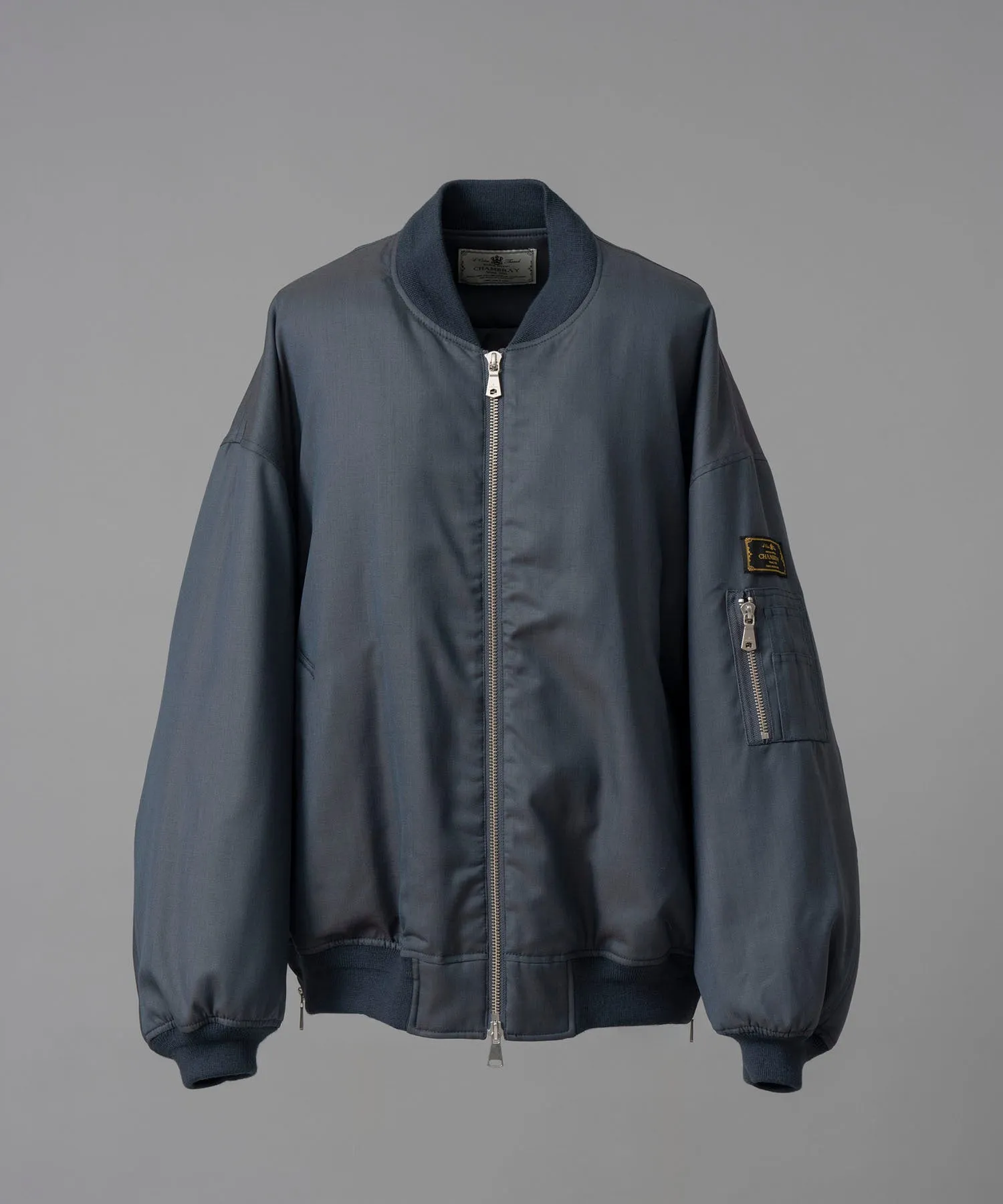 4 Colors Chambray Washable Wool Prime-Over MA-1 Bomber Jacket