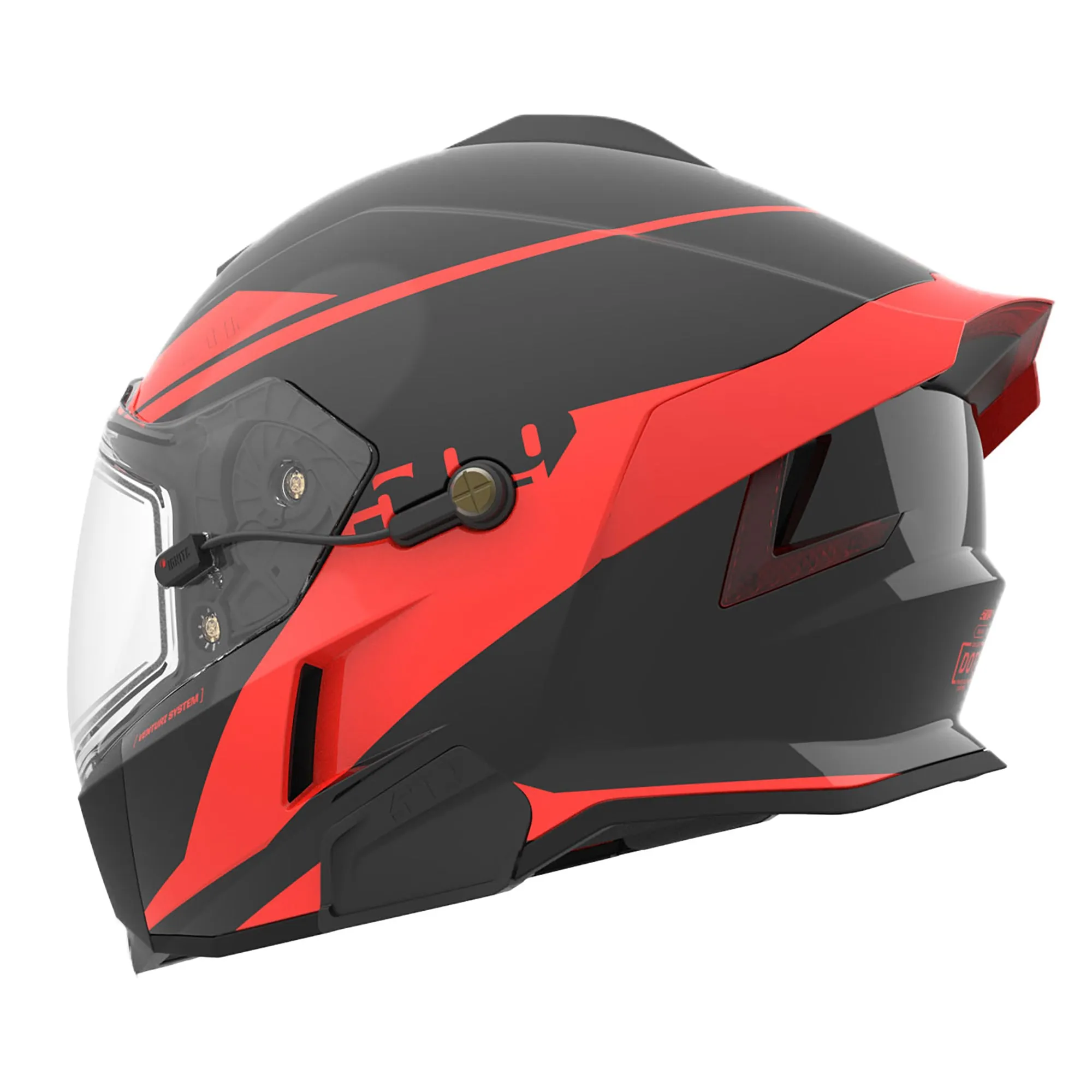 509  Delta V Commander Snowmobile Helmet Electric Shield Comms System Racing Red FMVSS 218