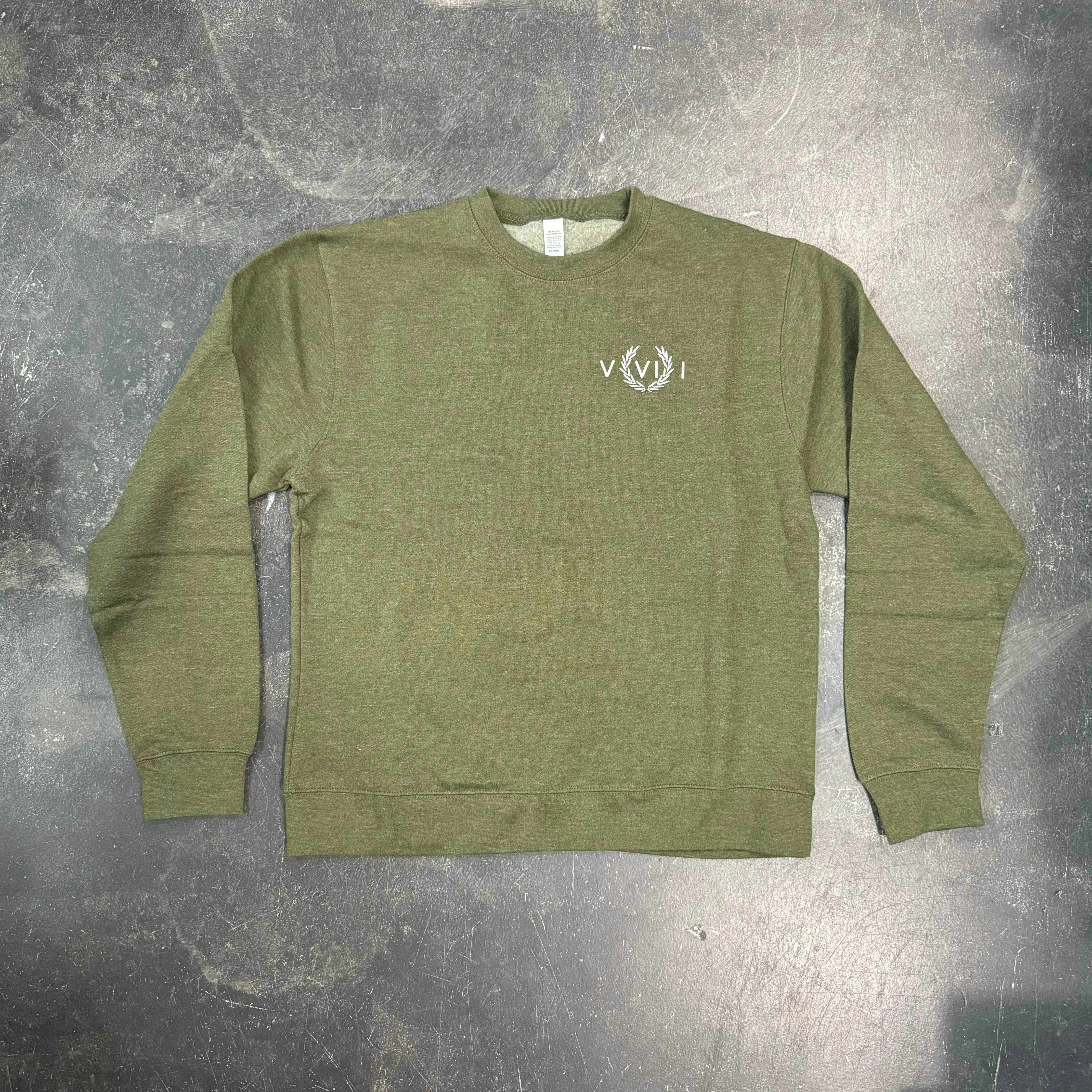 561 Sweatshirt Crewneck Numeral Heather Olive/White