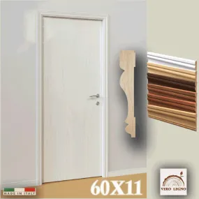 56ML Coprifilo Mostrina telaio porte e in Legno massello DUCALE 60x11