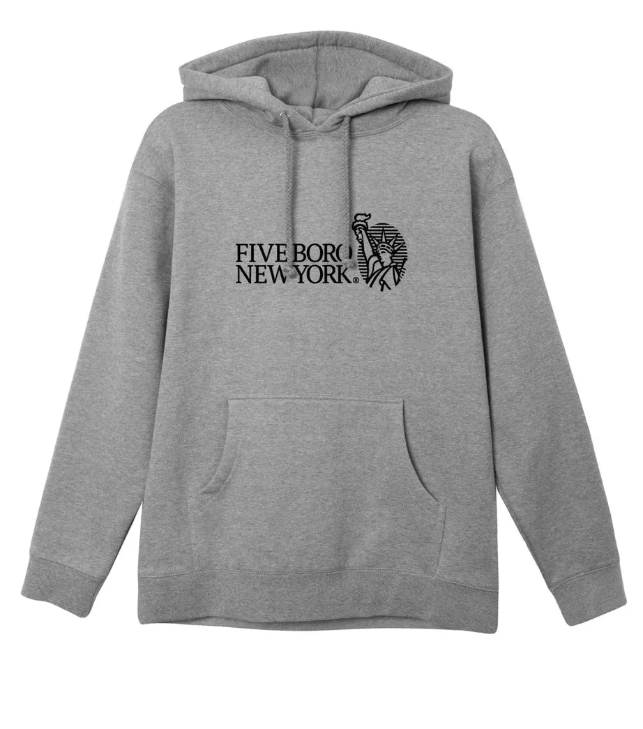 5Boro NYC Still Standing Pullover Hooded Sweatshirt Heather Grey