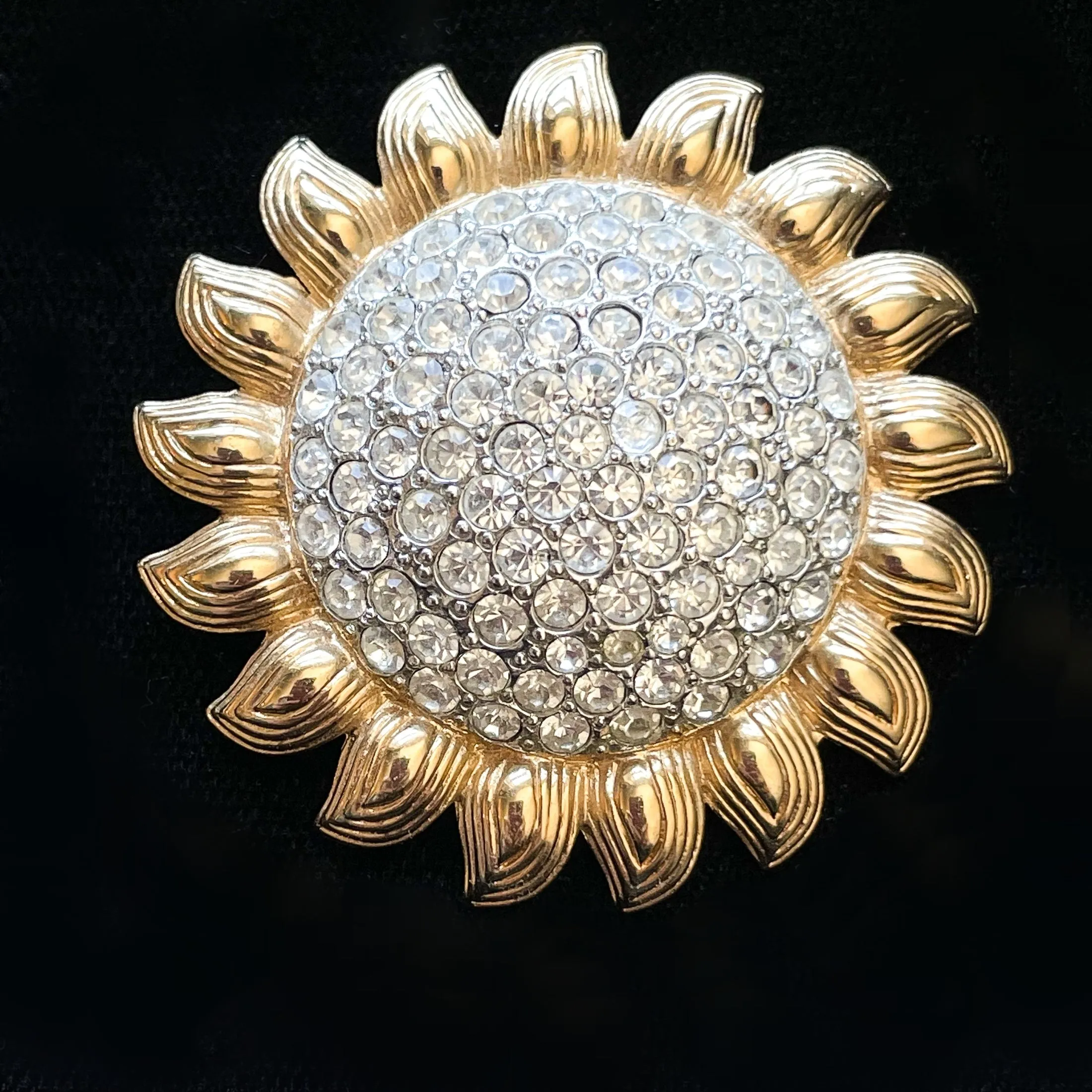 90s Y2K Sunshine Crystal Brooch by Carolee