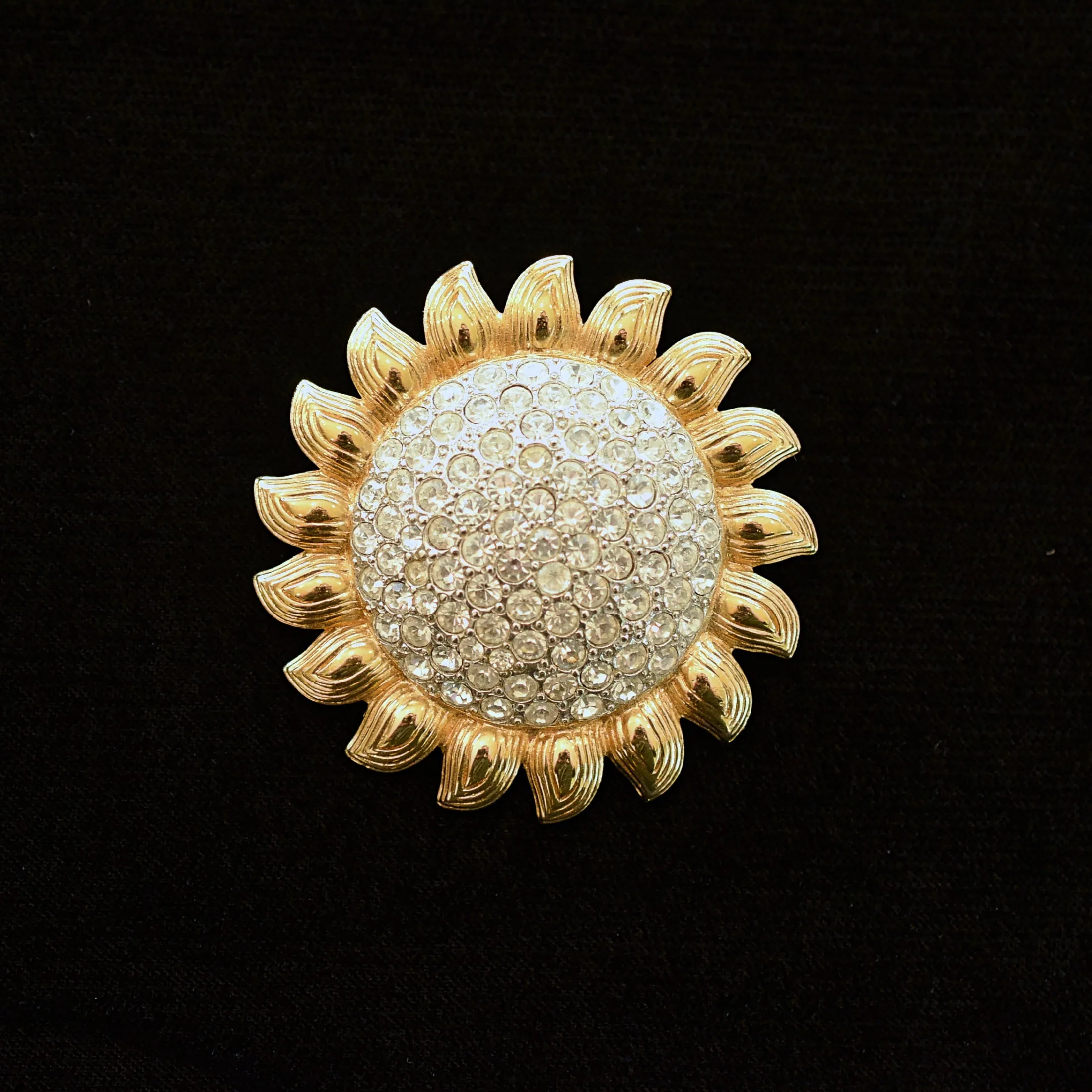 90s Y2K Sunshine Crystal Brooch by Carolee