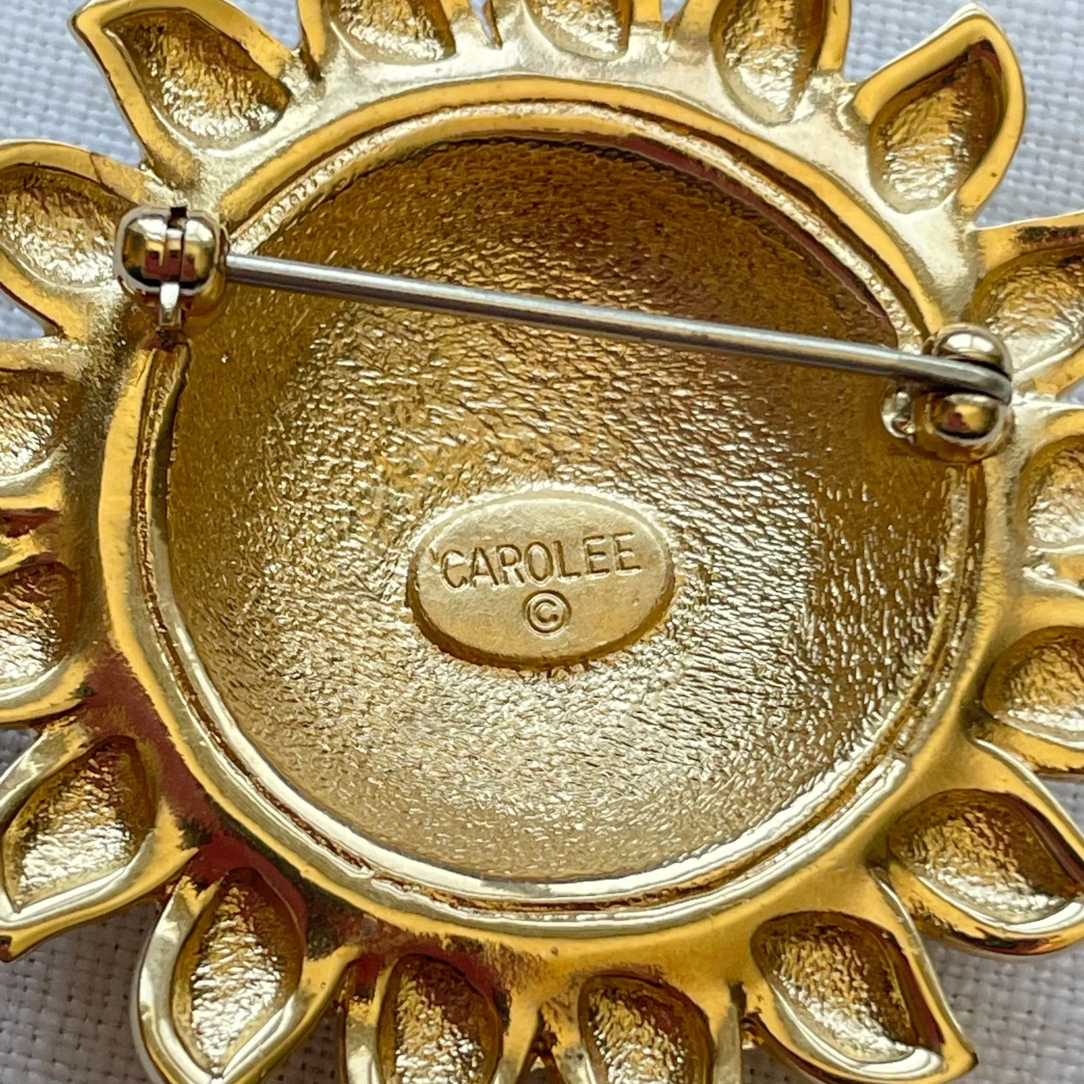 90s Y2K Sunshine Crystal Brooch by Carolee