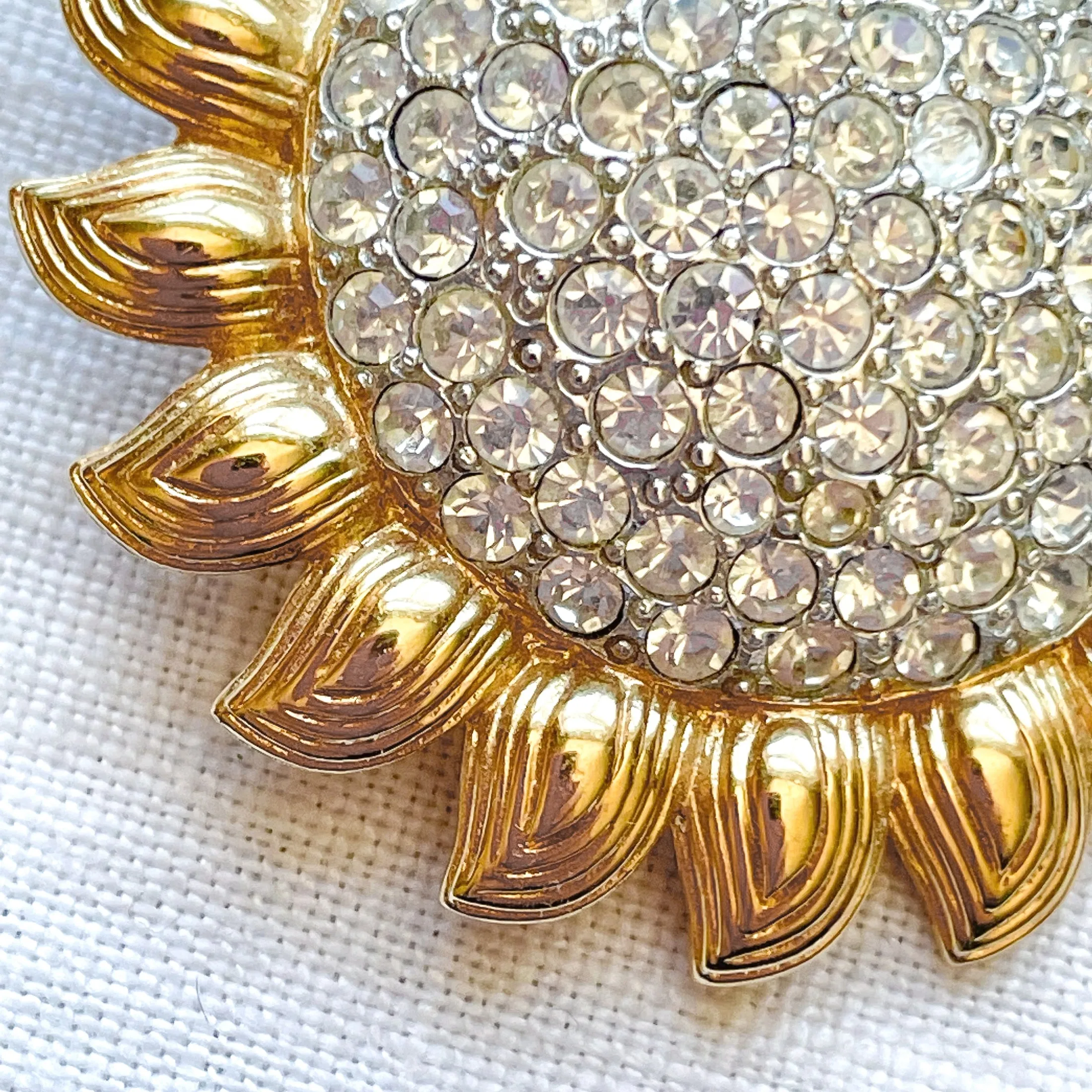 90s Y2K Sunshine Crystal Brooch by Carolee