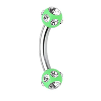 Acrylic Gem Royale Curved Barbells