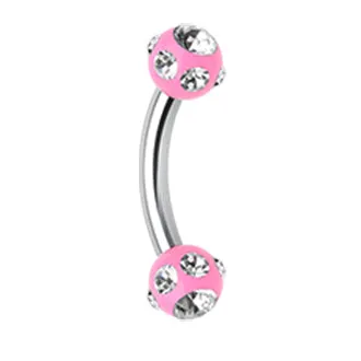 Acrylic Gem Royale Curved Barbells