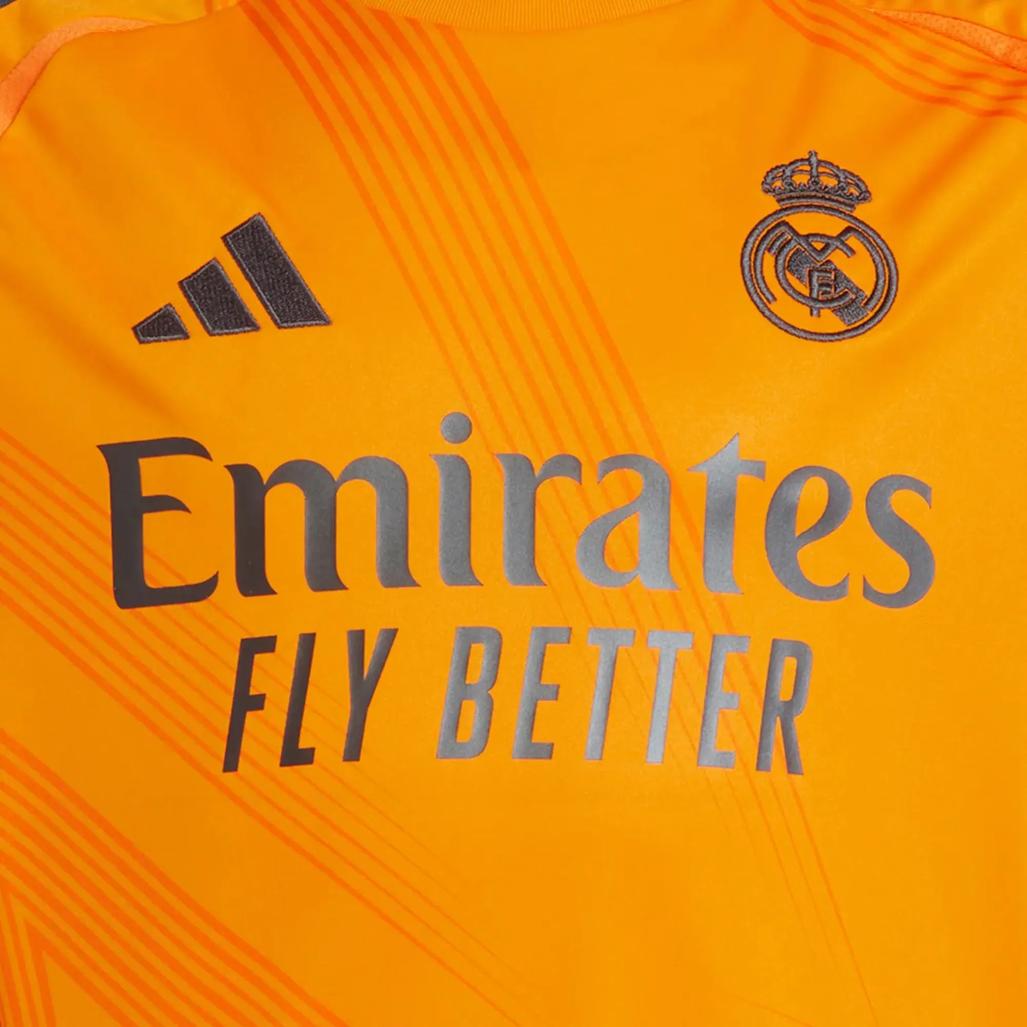 adidas Kids Real Madrid 2024/25 Away Jersey Orange/Black