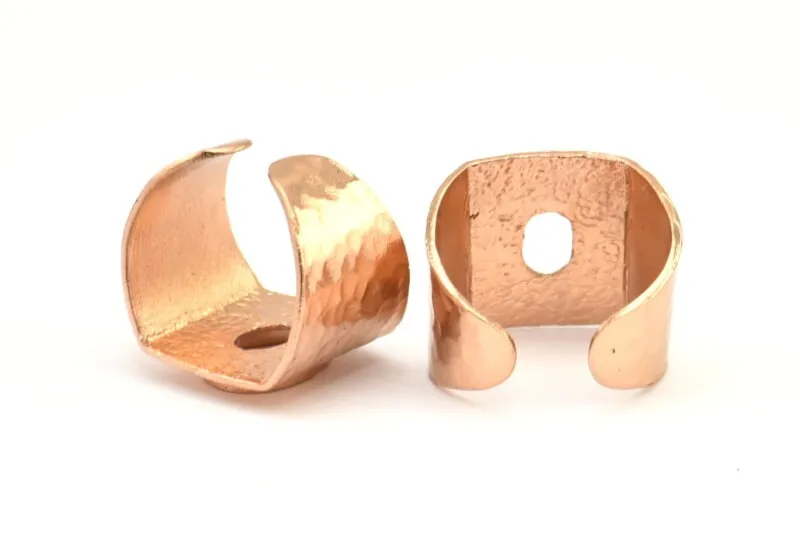 Adjustable Ring Setting, 1 Rose Gold Plated Brass Adjustable Ring With 1 Oval Pad E270 Q0699