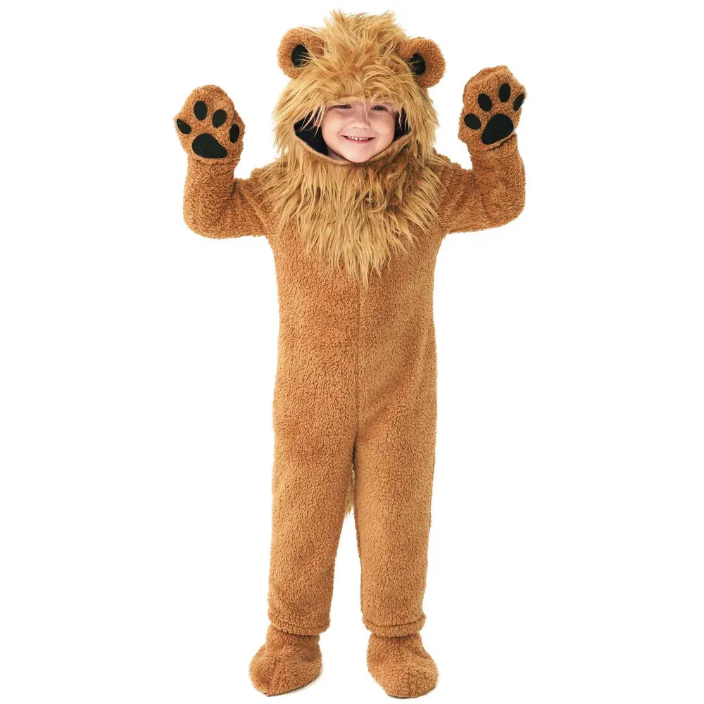 Adorable Fleece Lion Costume Animal Themed Party Kid Costume