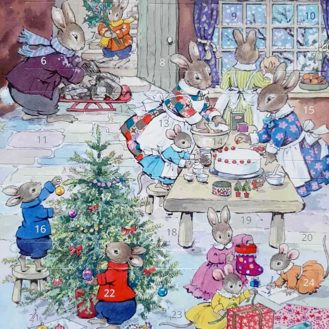 Advent Calendar Card - The Rabbit Family