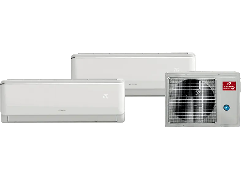 Aire acondicionado Split 2 x 1 - Infiniton MULTI-3230, 2250fg/h  3070 fg/h, WiFi, Inverter, Bomba de calor, Blanco