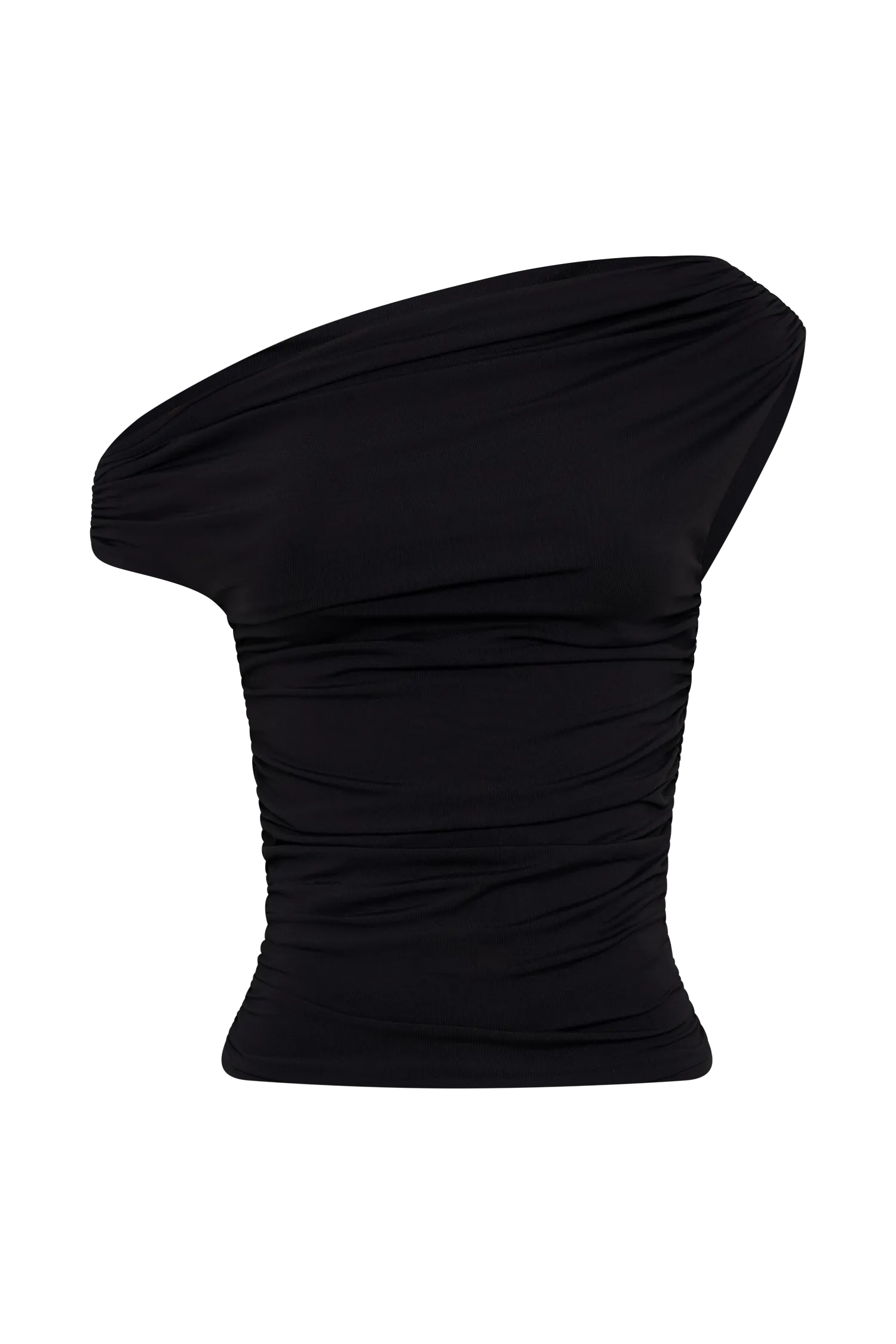 Alayna Recycled Nylon Ruched Top - Black