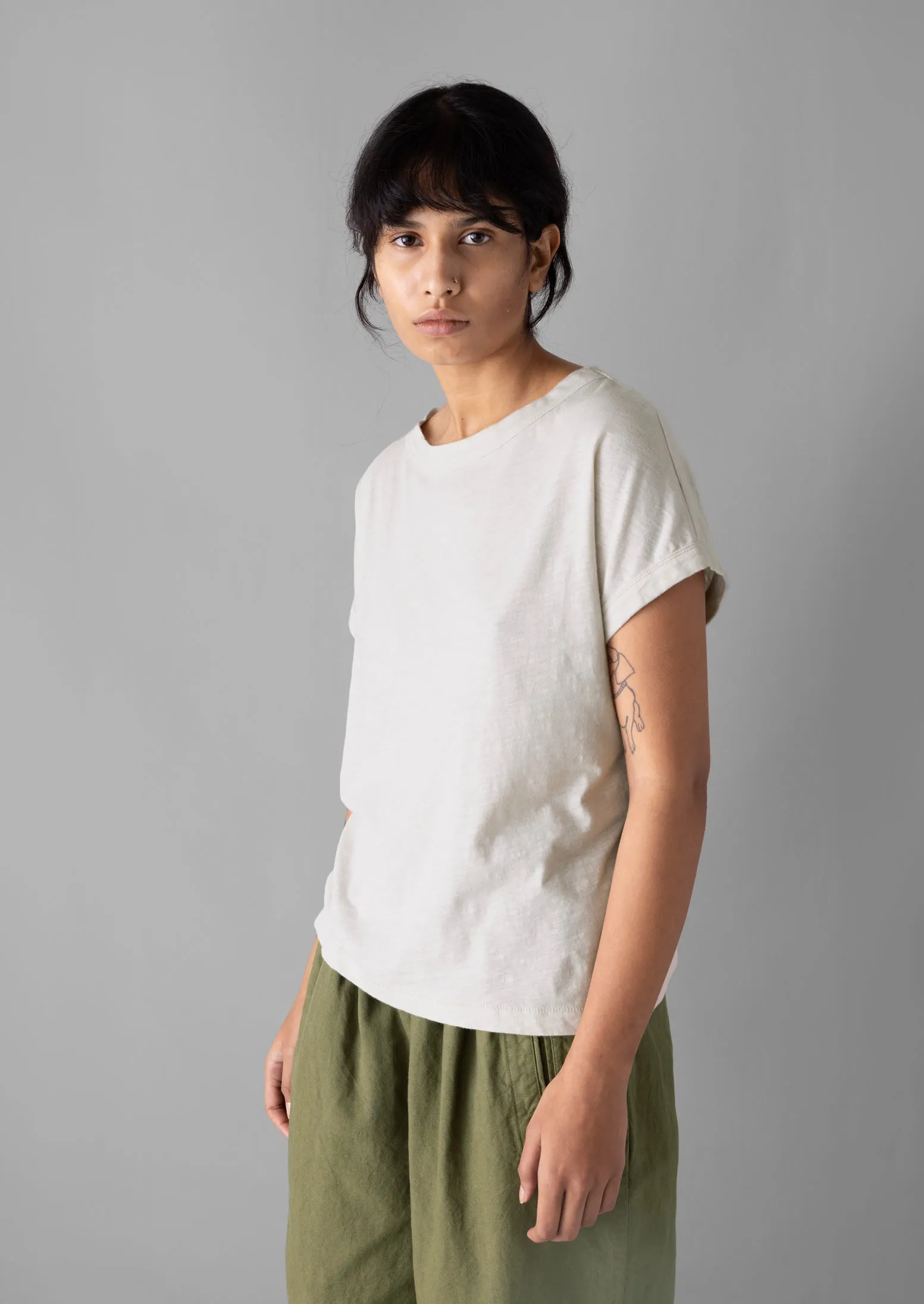 Alda Organic Cotton Easy Tee | Pebble