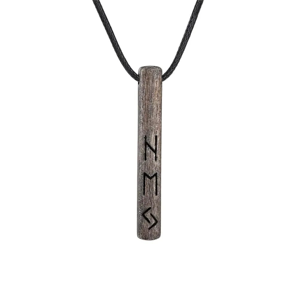 Amulette viking du Futhark l'alphabet runique - acier inoxydable