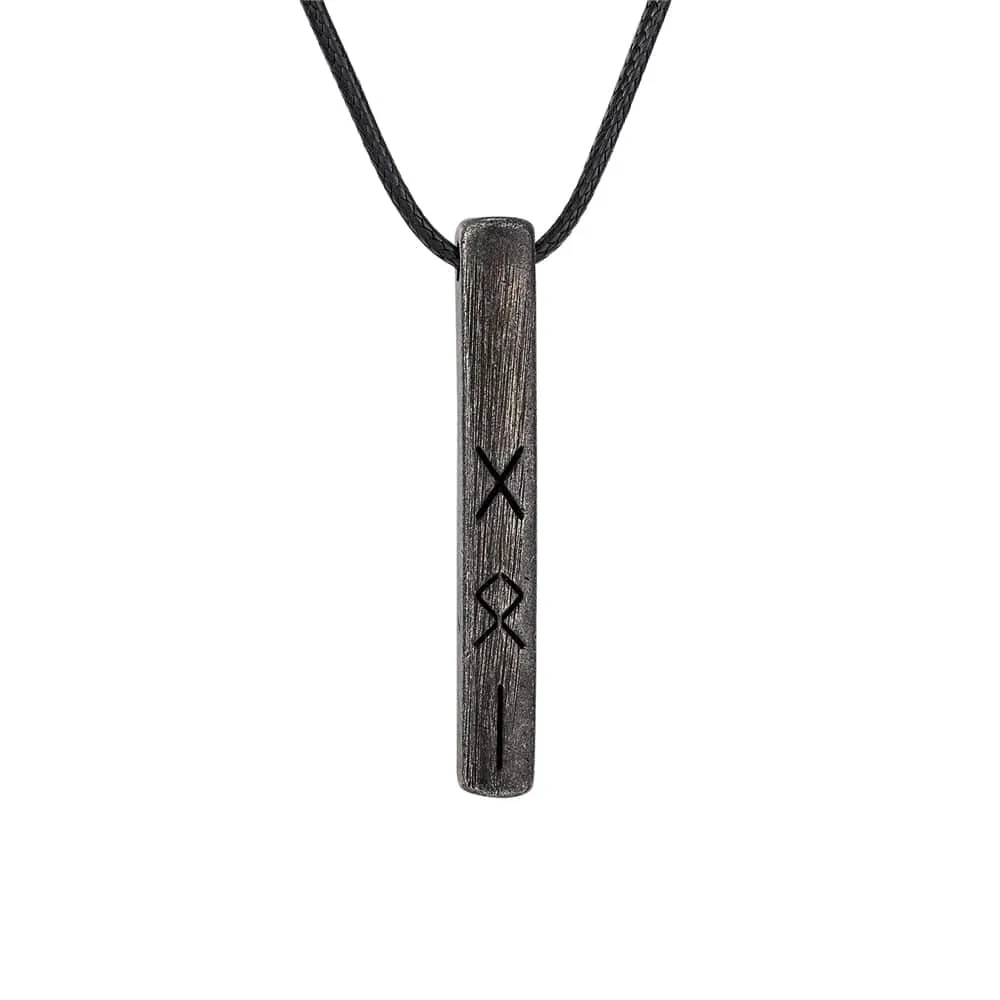 Amulette viking du Futhark l'alphabet runique - acier inoxydable