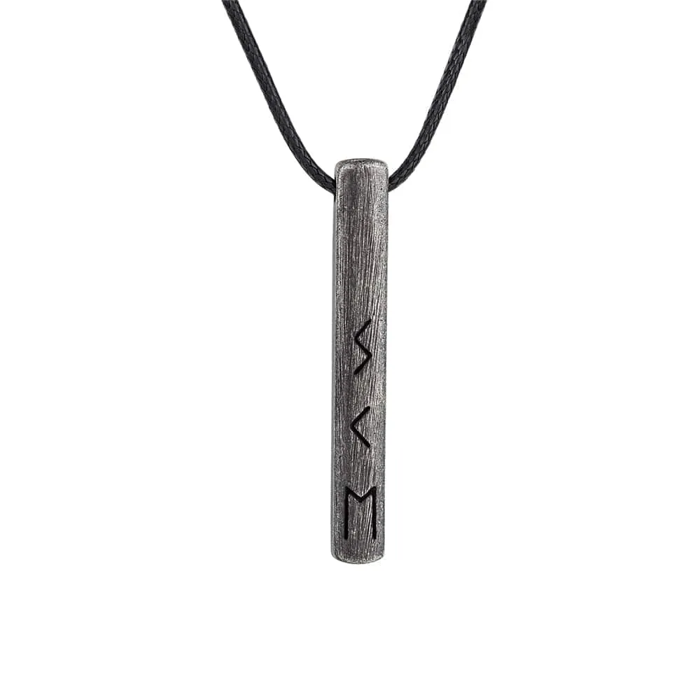 Amulette viking du Futhark l'alphabet runique - acier inoxydable