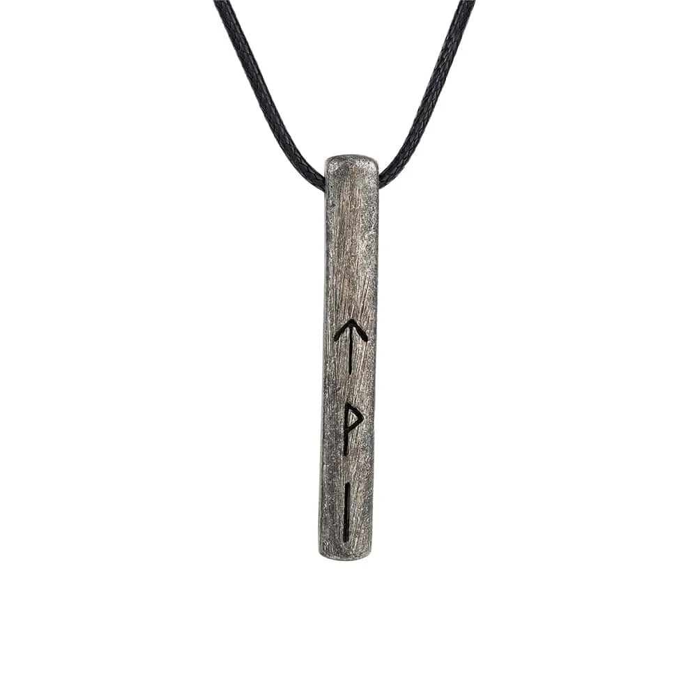 Amulette viking du Futhark l'alphabet runique - acier inoxydable