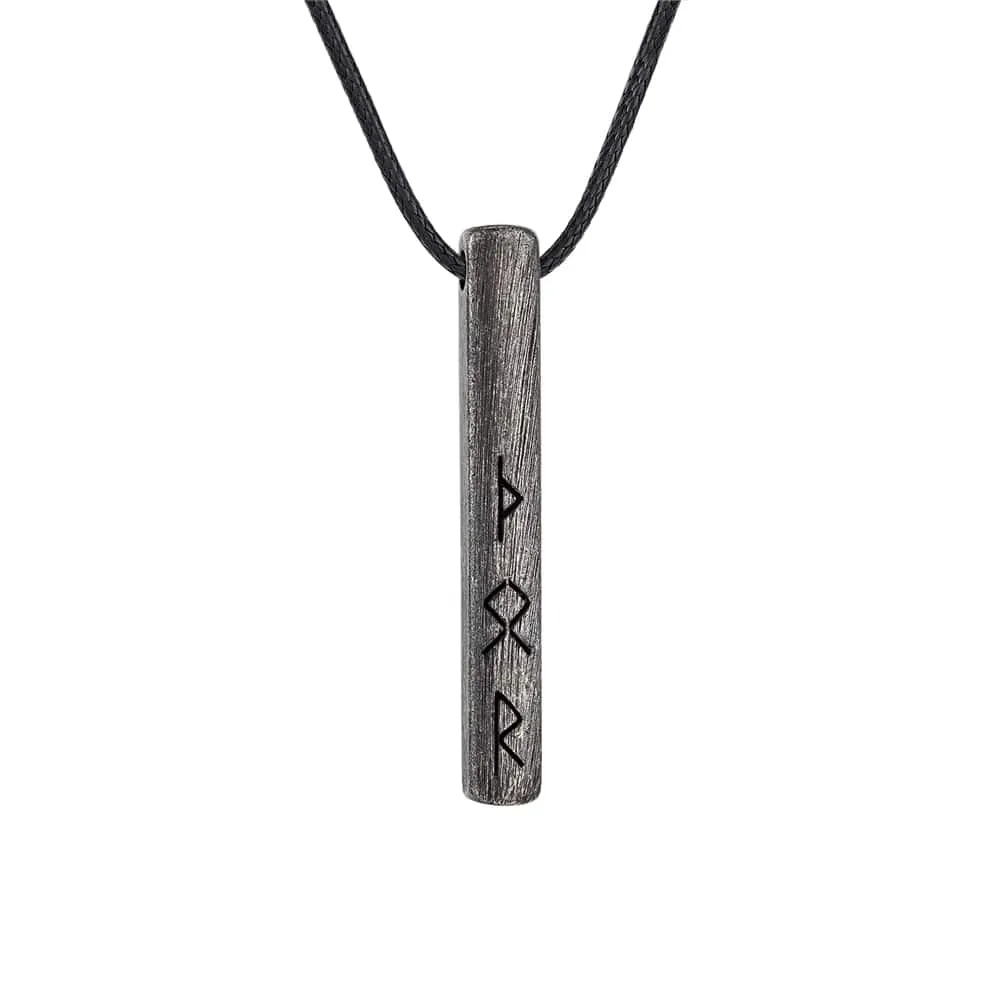 Amulette viking du Futhark l'alphabet runique - acier inoxydable