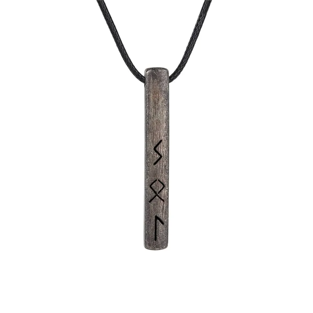 Amulette viking du Futhark l'alphabet runique - acier inoxydable