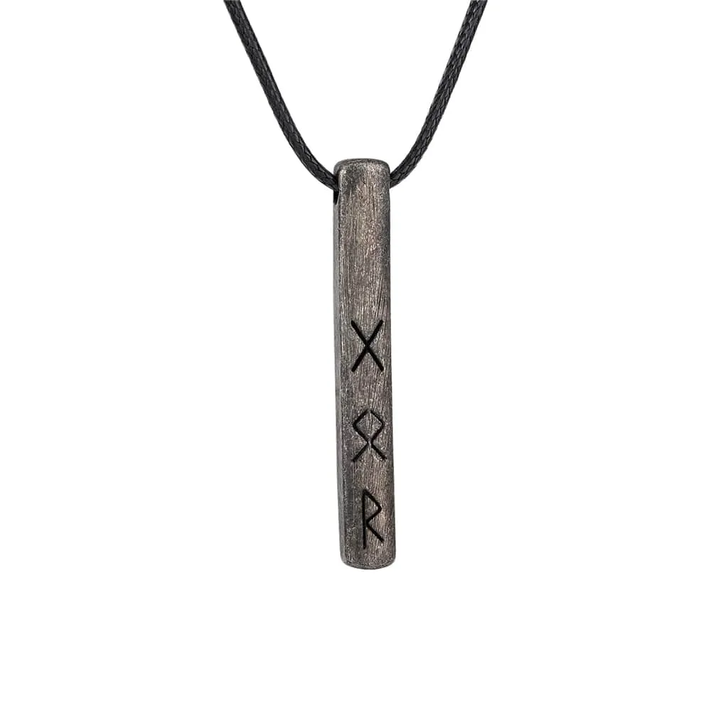 Amulette viking du Futhark l'alphabet runique - acier inoxydable