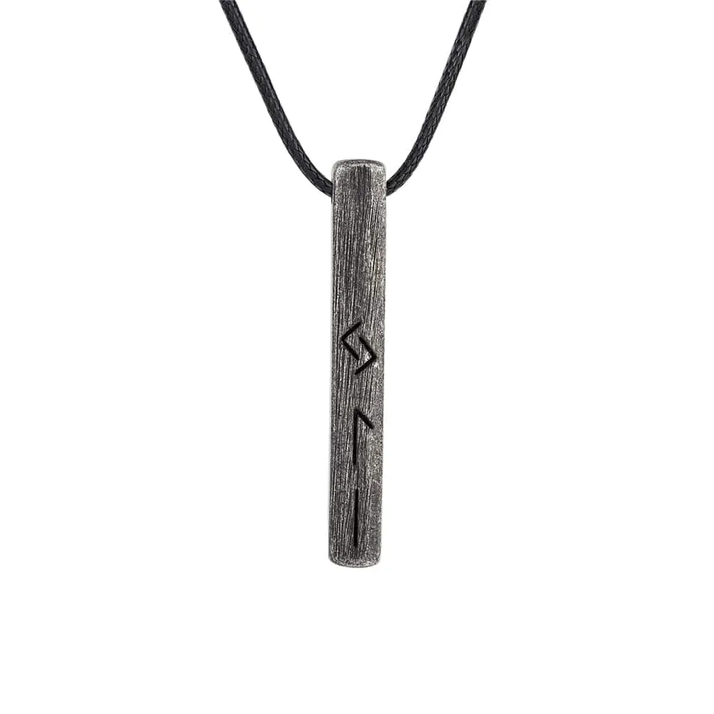 Amulette viking du Futhark l'alphabet runique - acier inoxydable