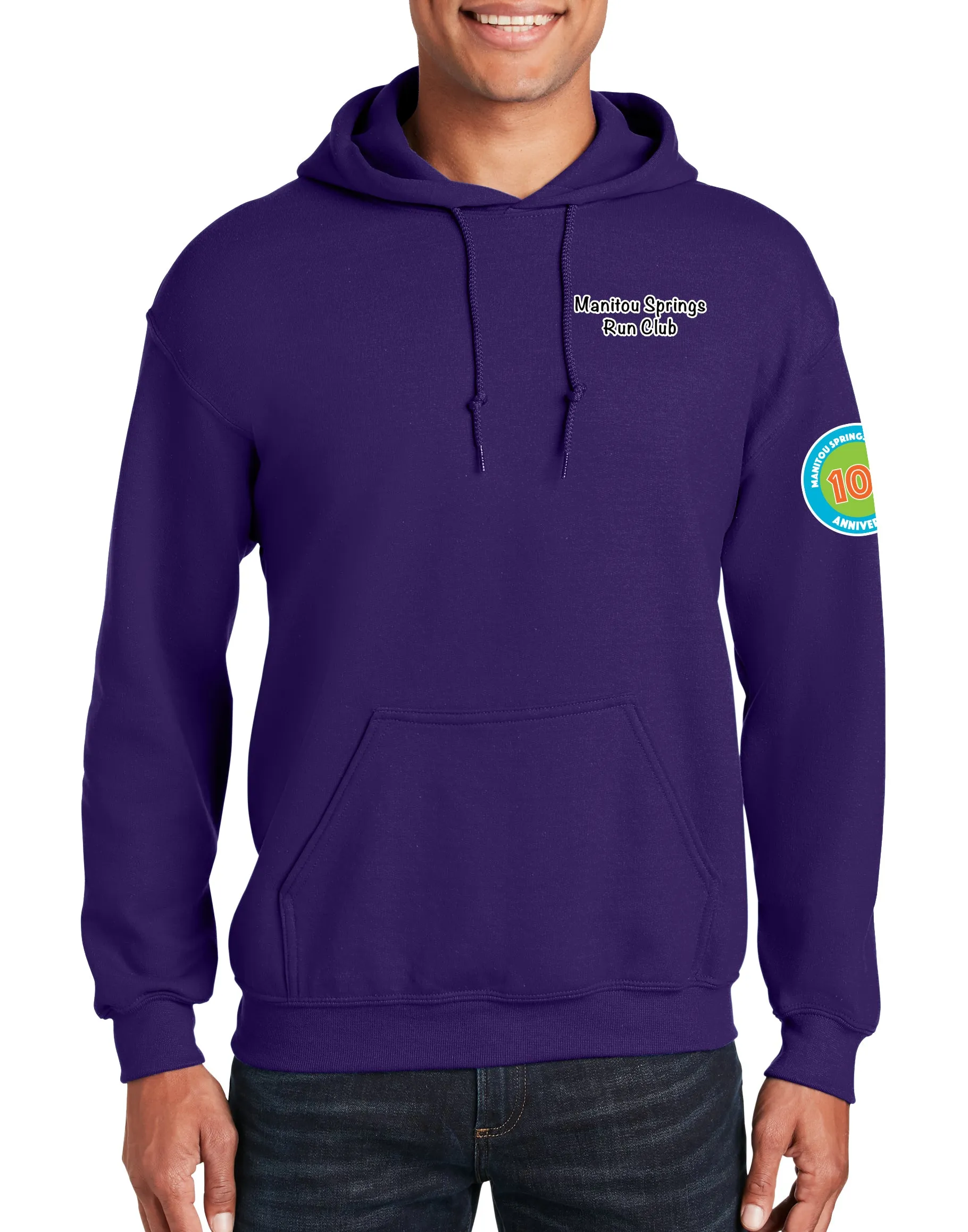 Anniversary Patch Hoodie Unisex Sweatshirt. This sweatshirt comes in multiple colors.