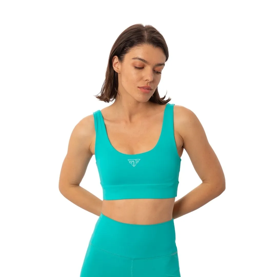 Aquamarine Nylon Basic Sports Bra