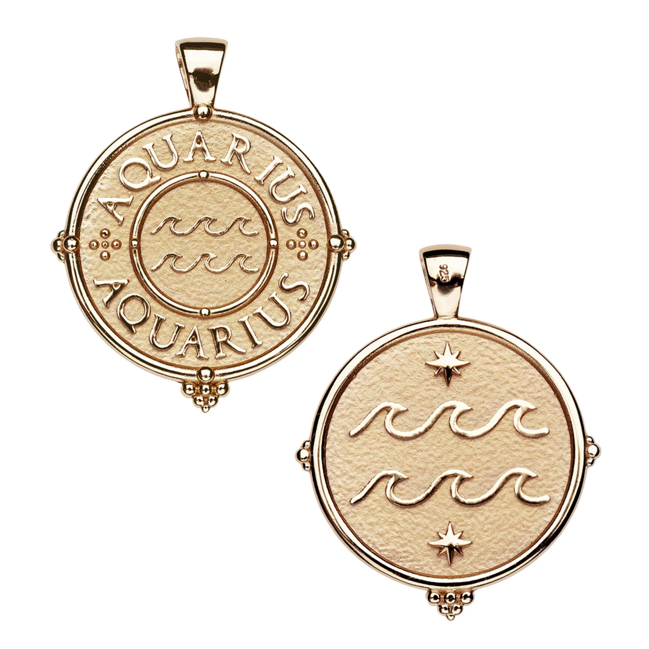 AQUARIUS JW Zodiac Pendant Coin - Jan 20 - Feb 18