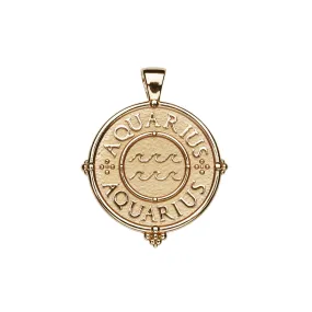 AQUARIUS JW Zodiac Pendant Coin - Jan 20 - Feb 18