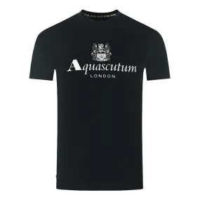 Aquascutum London Aldis Brand Logo Black T-Shirt