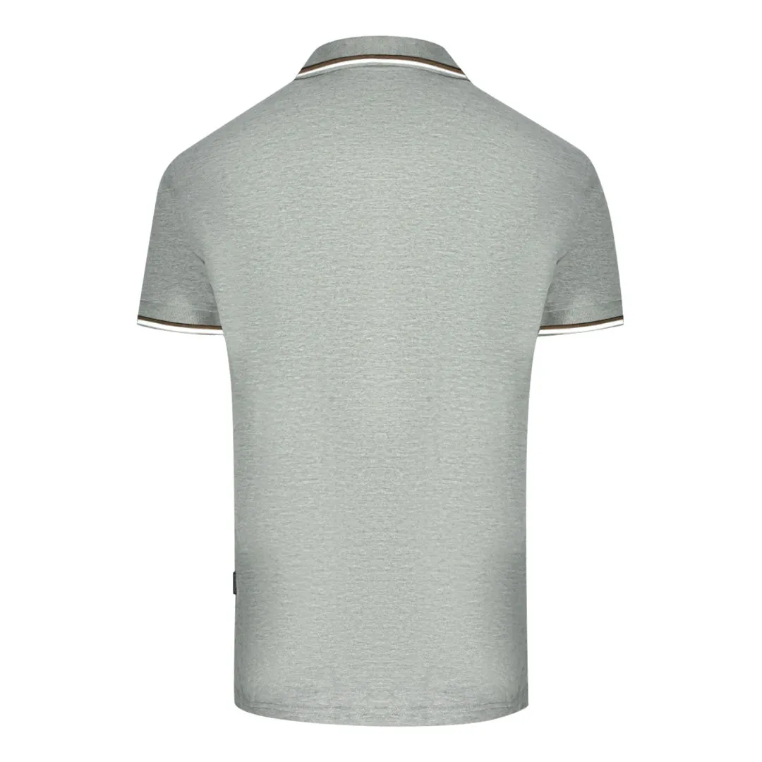 Aquascutum London Tipped Grey Polo Shirt